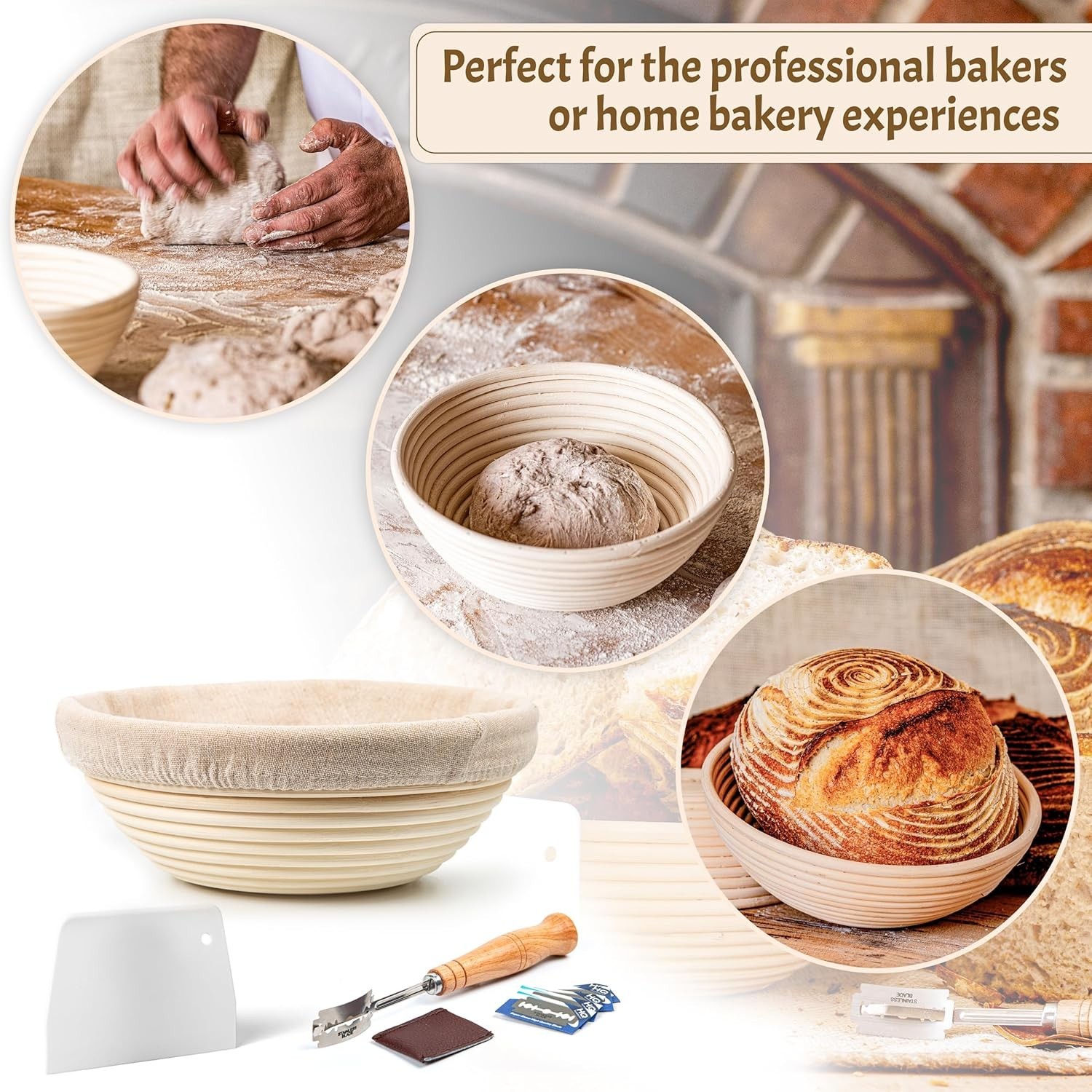 Beginner's Sourdough Starter Kit – Complete Bread Baking Set with Banneton