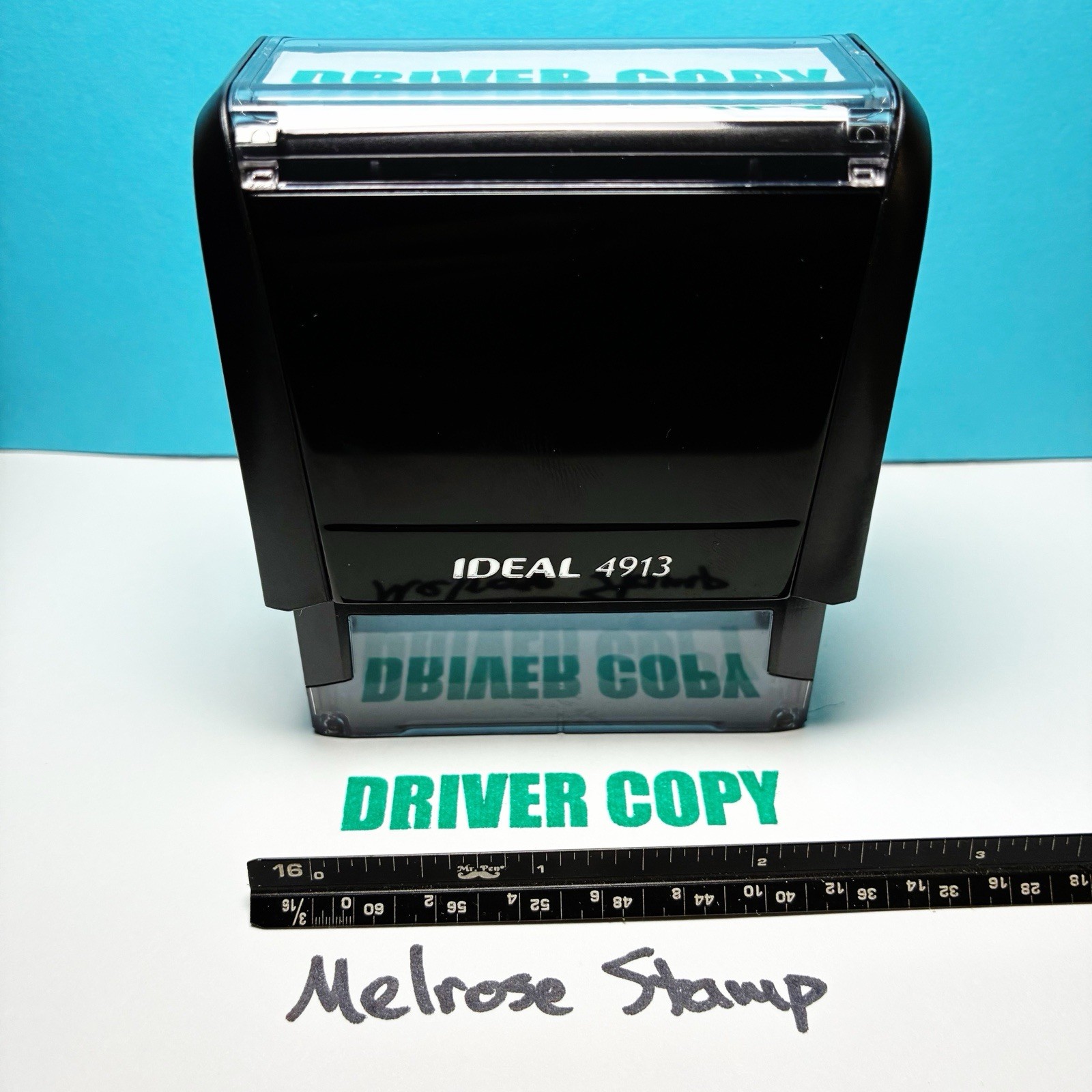 Driver Copy Rubber Stamp Green Ink Self Inking Ideal 4913