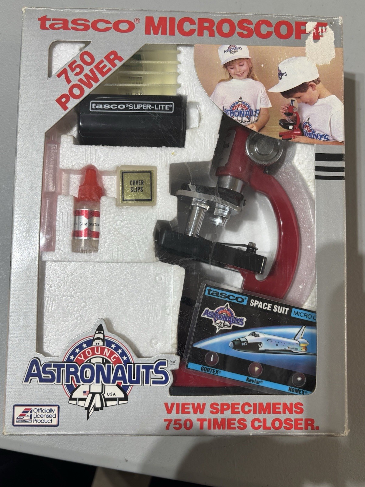 New 1986 Tasco Young Astronauts 600 Power Microscope Vintage