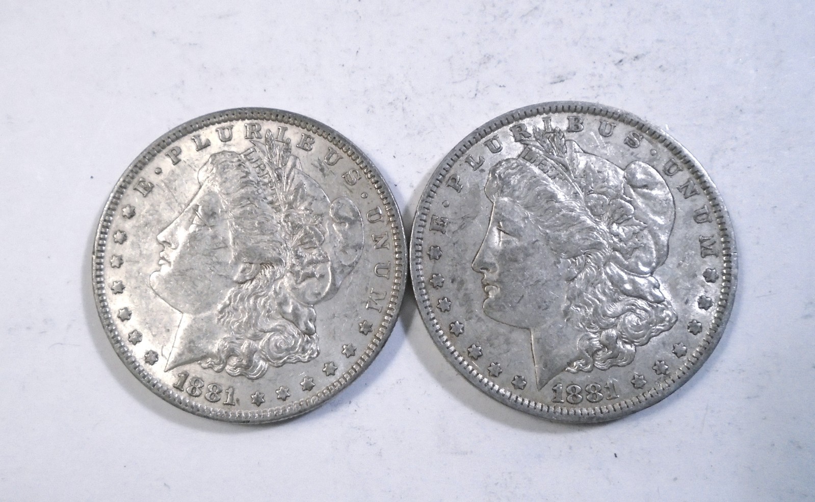 1881 $1 Morgan Silver Dollar -Lot of 2, 1 Philadelphia and 1 New Orleans Mint