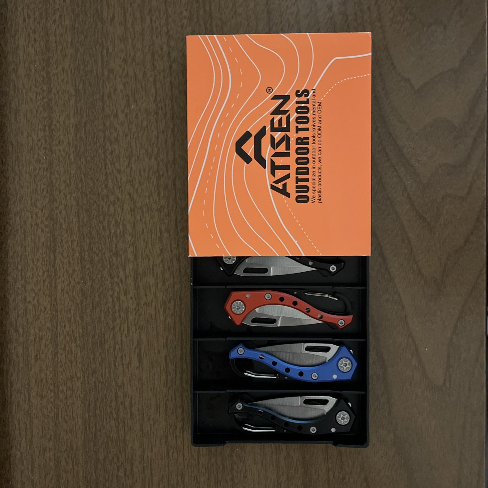 Atisen Outdoor Tools  4 Mini Knives W/belt Clip