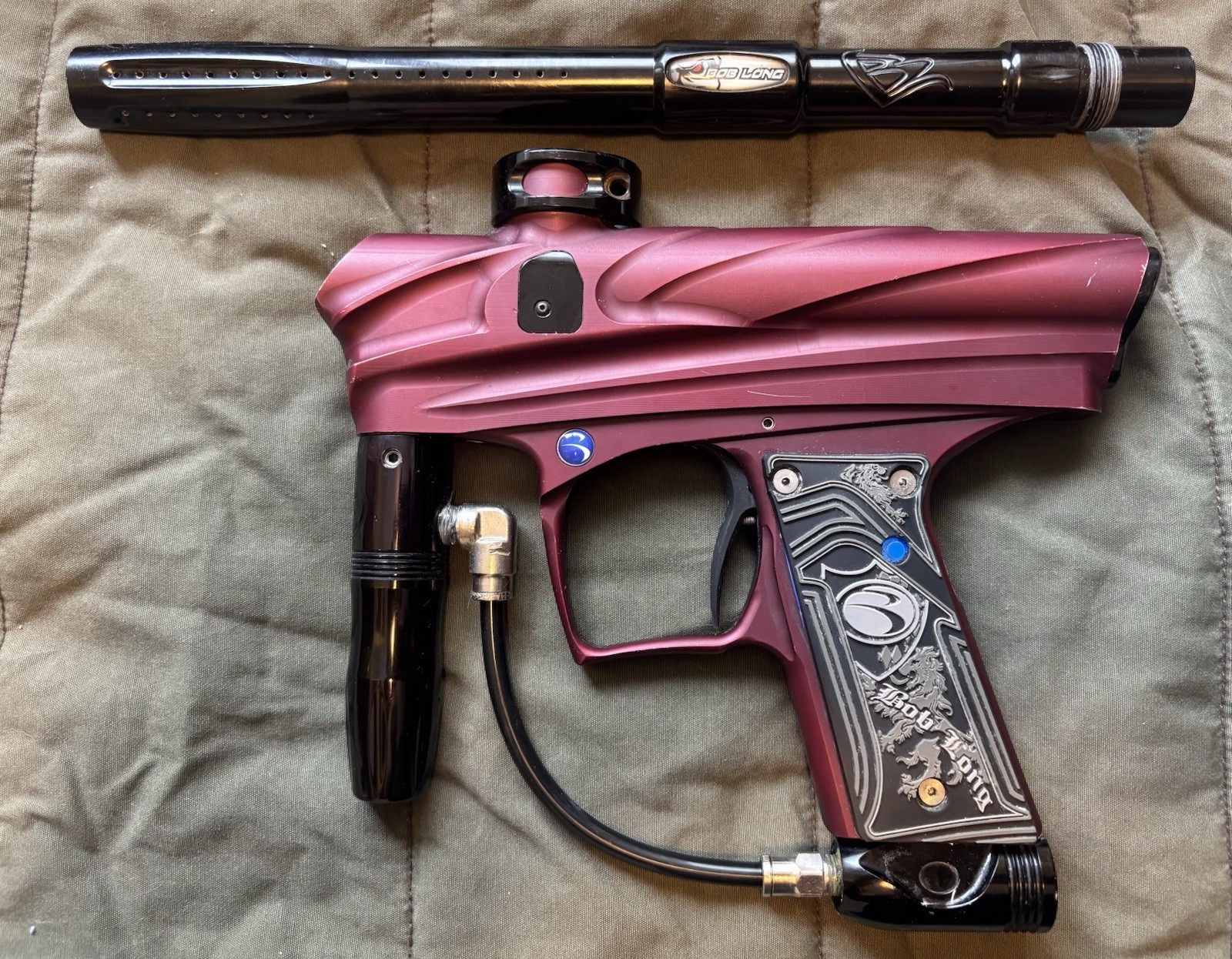Bob Long Electronic Paintball Marker Maroon & Black with 689 Barrel