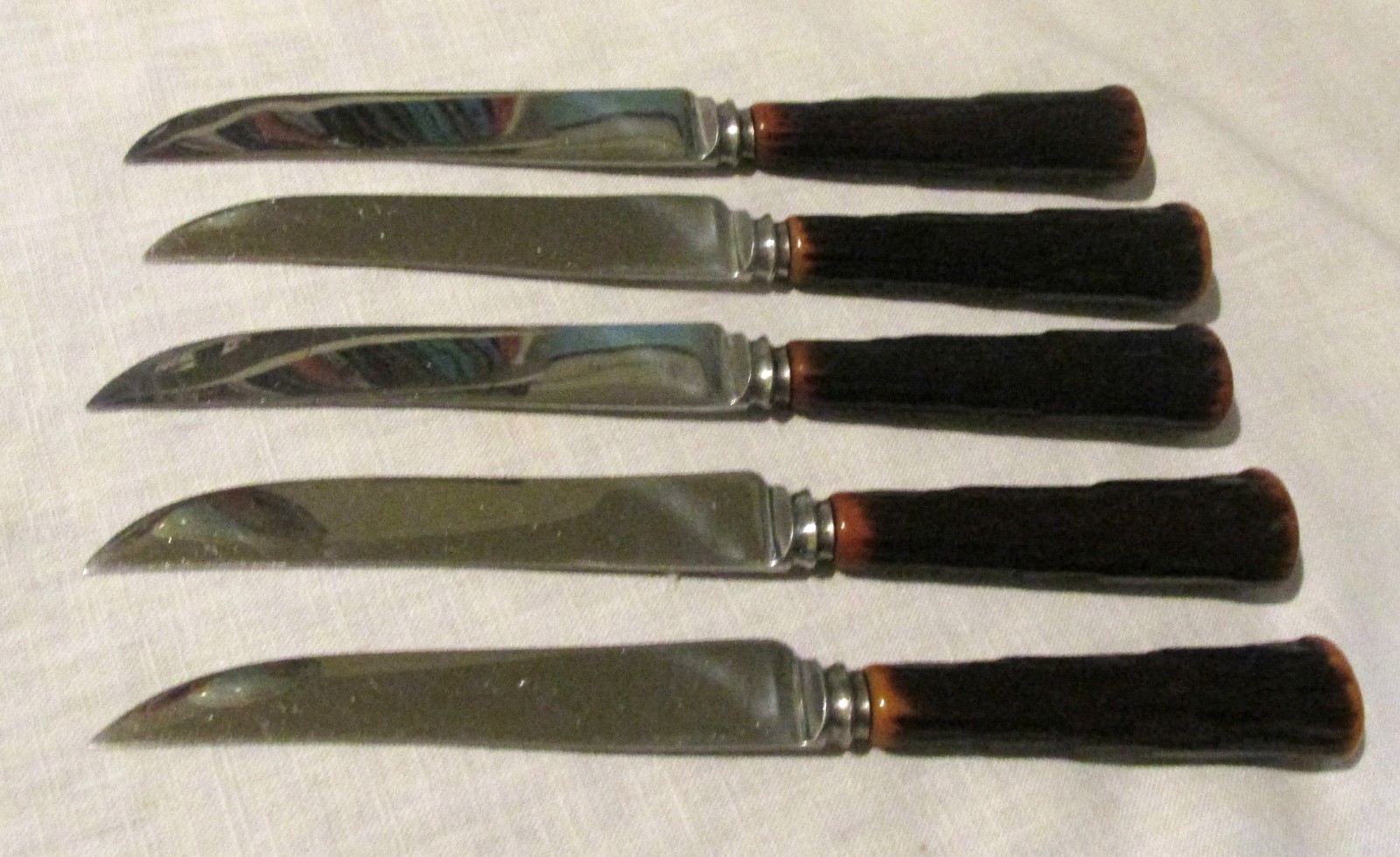 Westall Richardson Sheffield 8.5" Steak Knife Bakelite Faux Horn Handle- 5