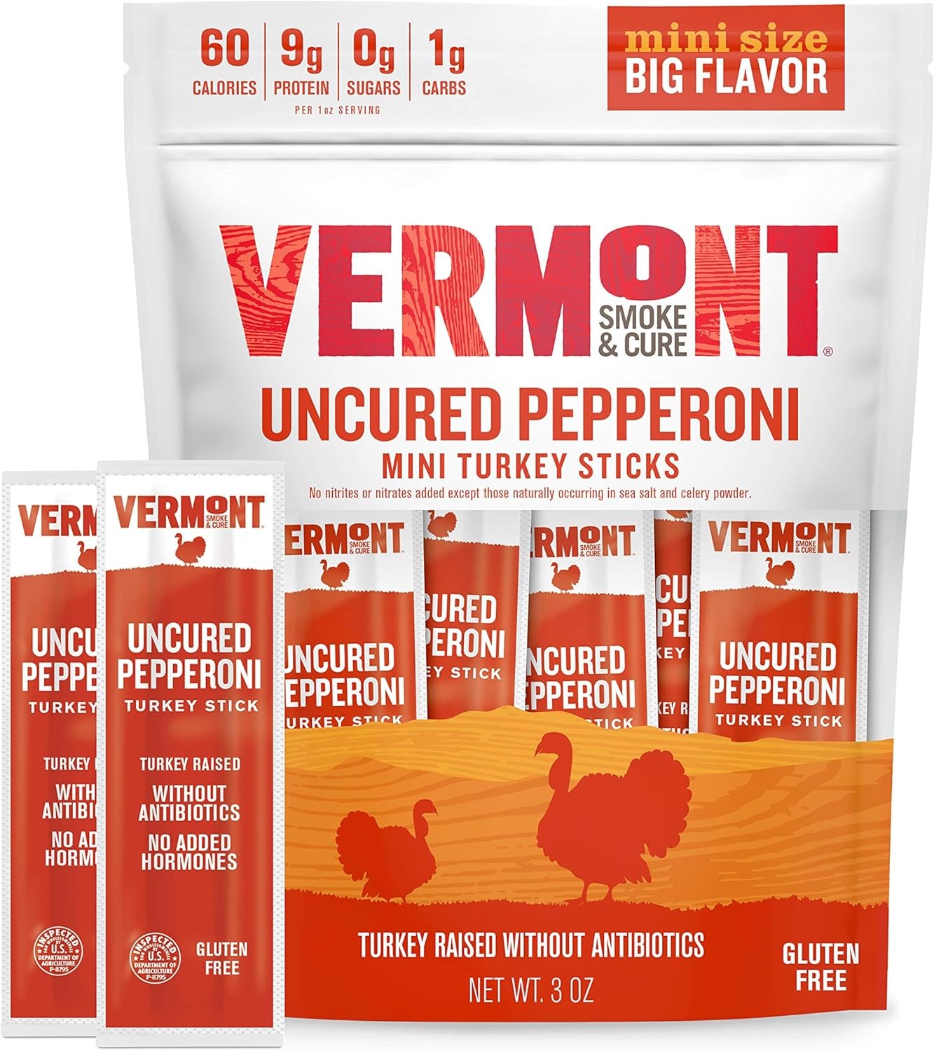 Vermont Smoke &  Mini Jerky Sti Go Pa, Turkey, Antibiotic Free,