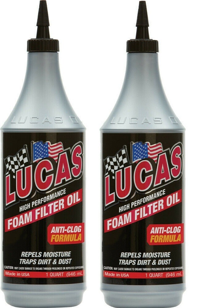 Lucas Oil Racing Powersports Motorcycle MX ATV UTV Foam Air Filter Oil (2 Pack)