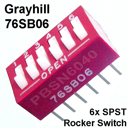(50) SPST Raised DIP Rocker Switches, Mil-Spec, Grayhill 76SB06  * USA SELLER *