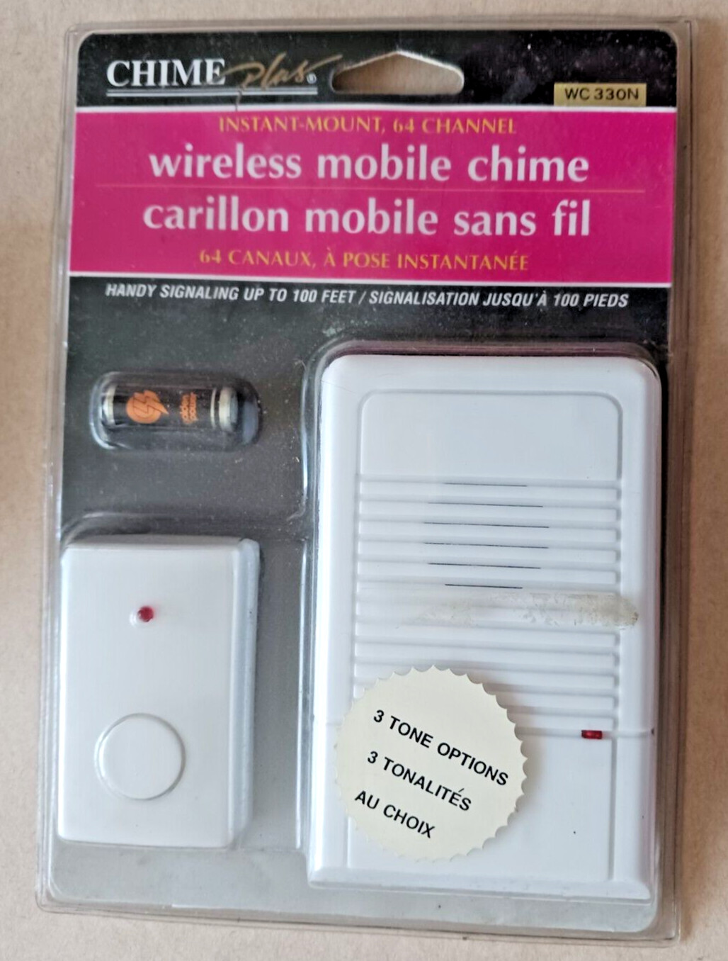 3 Tone/64 Channel Wireless Mobile Chime #WC 330N-Chimecom Canada
