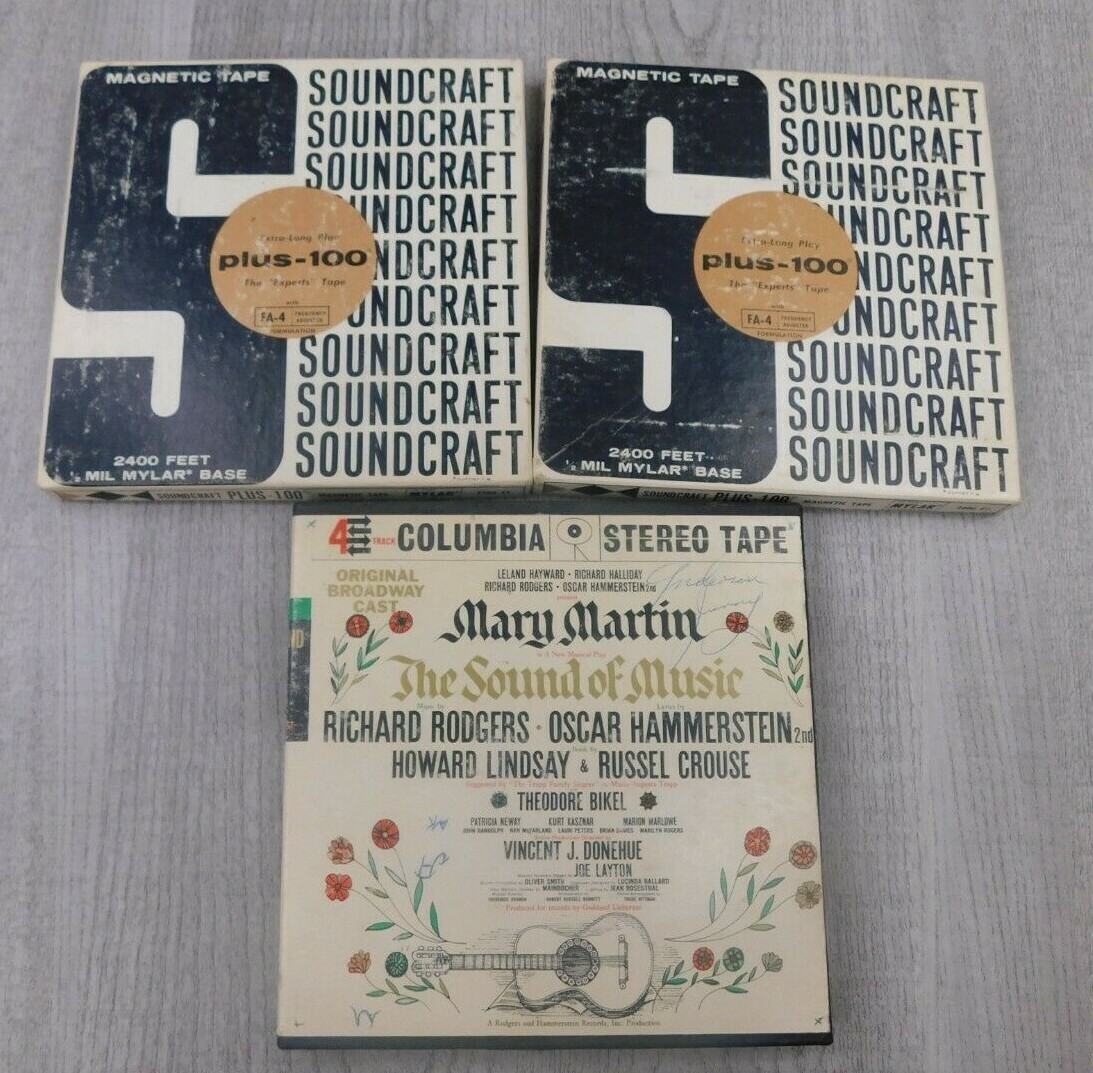 My fair lady ￼& 2 Vintage Soundcraft Plus-100 Magnetic Reel to Reel Tape Mylar