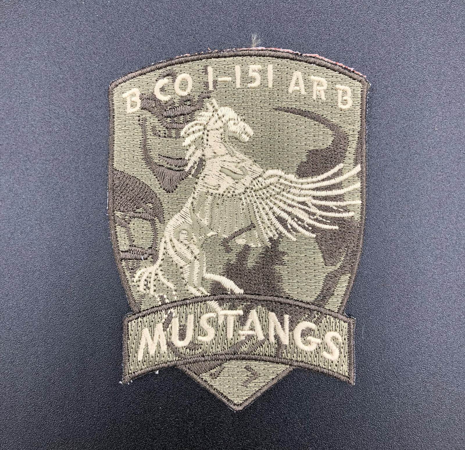 B Co 1-151 ARB Mustangs OD Green Army Aviation Unit Patch OIF OEF