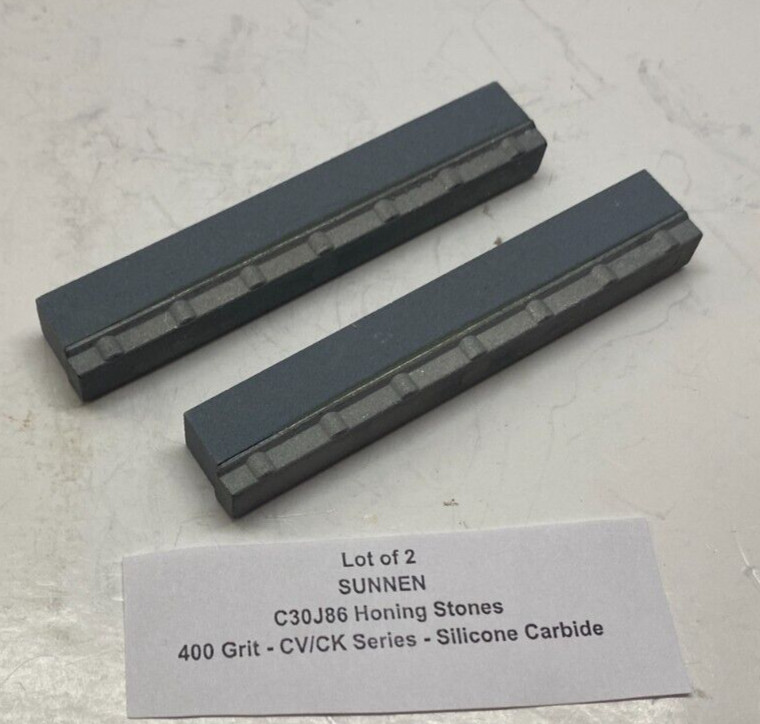 (Qty 2) SUNNEN C30J86 Honing Stone - 400 Grit - CV/CK Series - Silicone Carbide