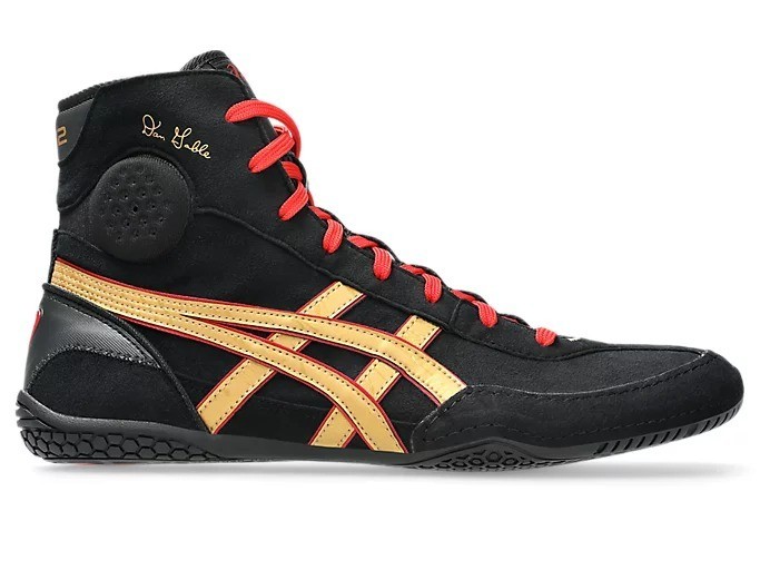 ASICS DAN GABLE EVO 3 1081A052 002 Black Pure Gold Wrestling Shoes
