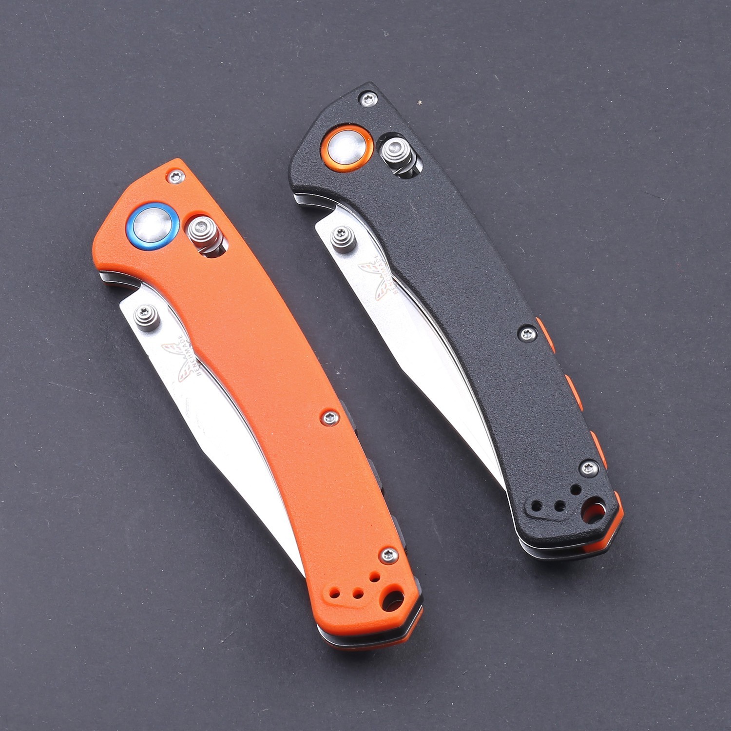 Orange Nylon Glass Handle Axis Lock One Hand Open Small Pocket Folding Knife