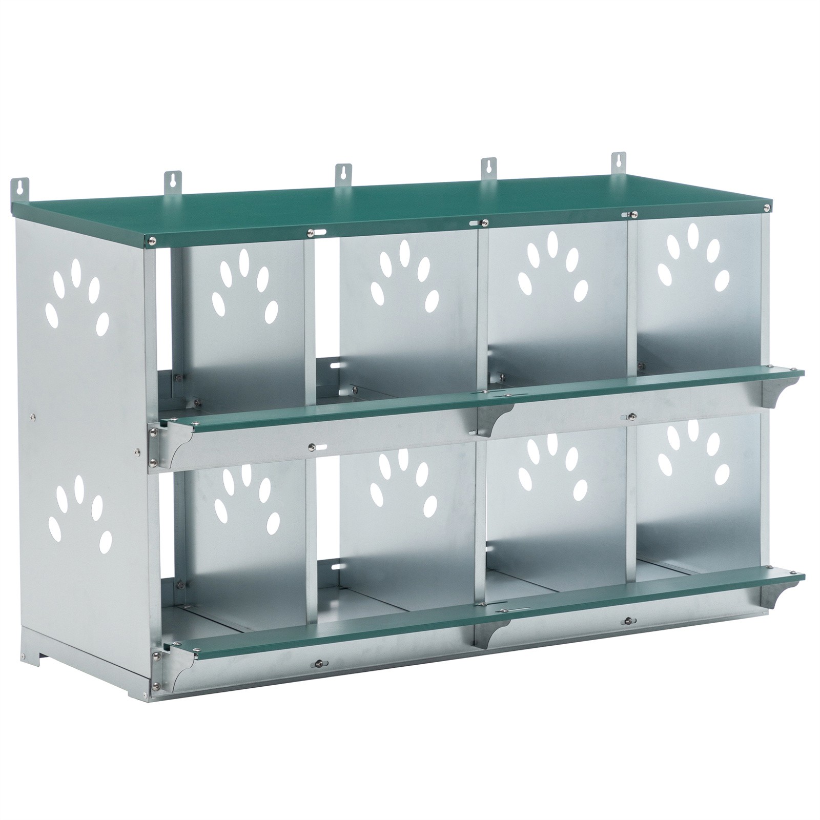 Metal Hens Box 8 Compartment Wall Mount Nesting Box for Chickens Laying Eggs