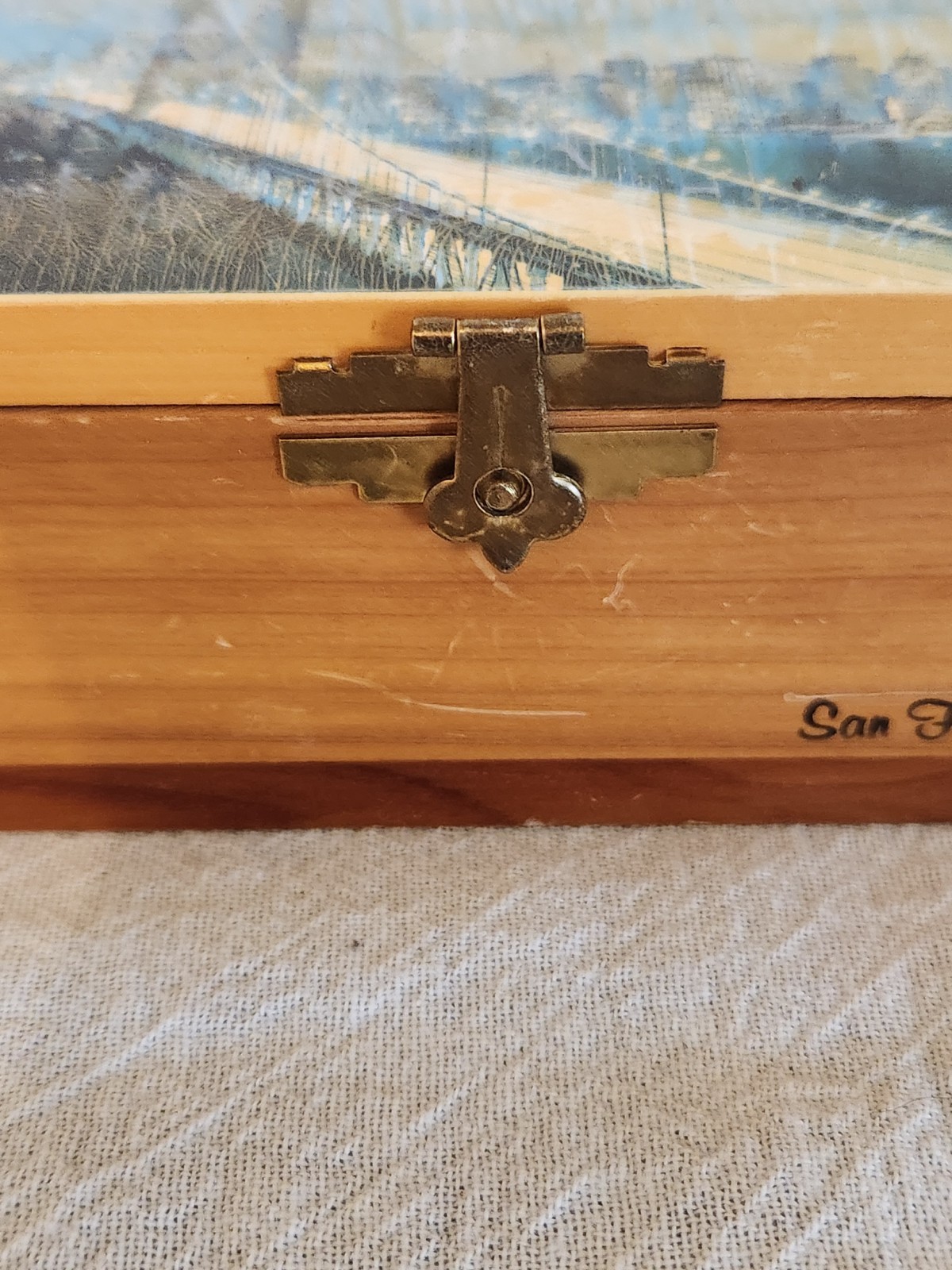 Wooden Cedar San Francisco Trinket Box