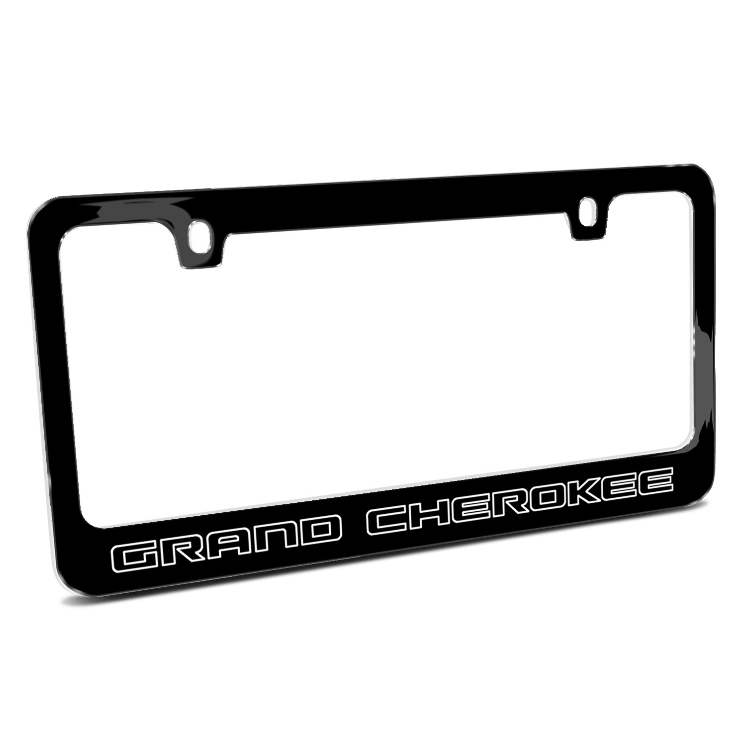 Jeep Grand Cherokee Outline Black Metal License Plate Frame Made in USA