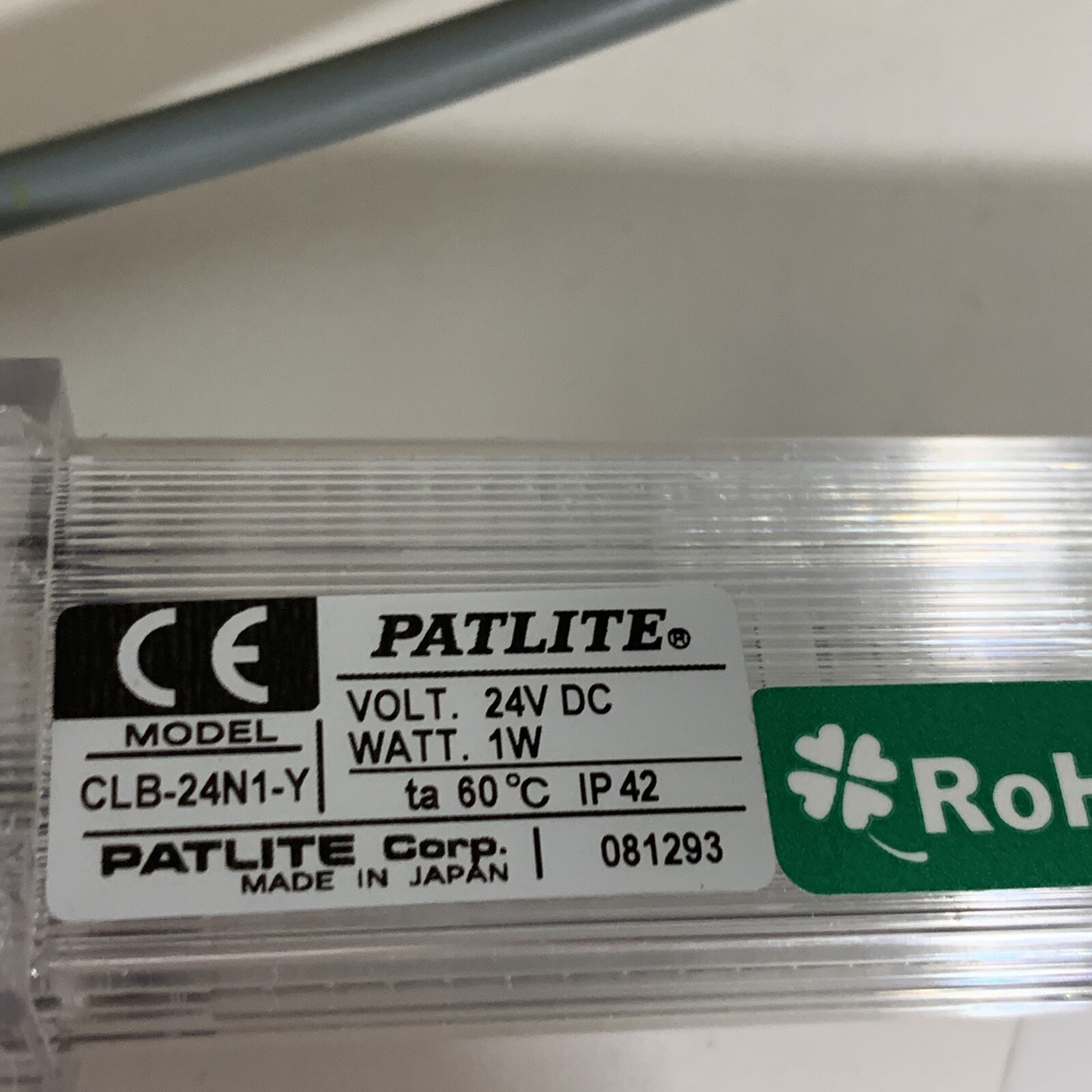 PATLITE LED WORK LIGHT 24V DC - CLB-24N1-Y - NEW OPEN BOX
