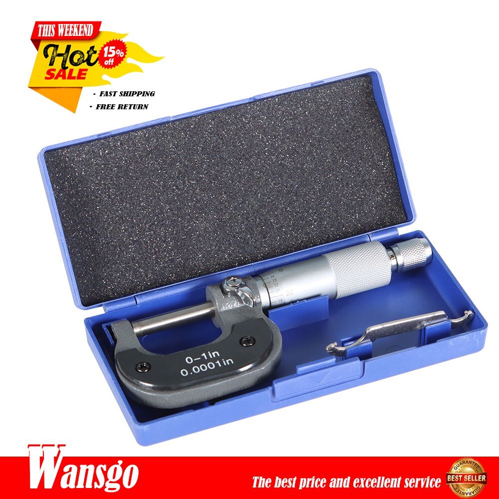 0-1" Precision Outside Micrometer 0.0001" Carbide Tipped, Standard High Quality