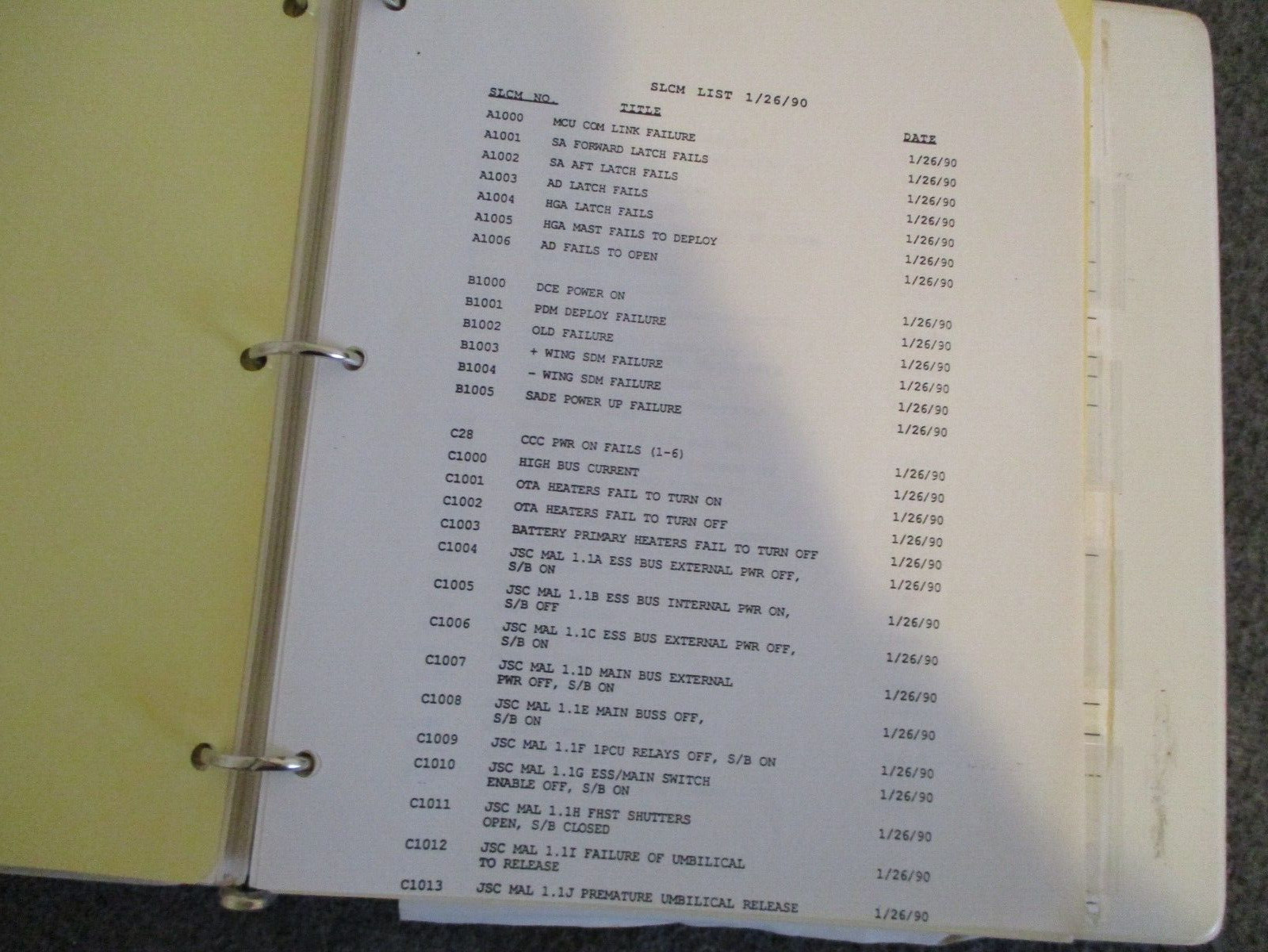 NASA MSFC HUBBLE SPACE TELESCOPE STS31 DEPLOYMENT OPERATIONS GEN REF BINDER