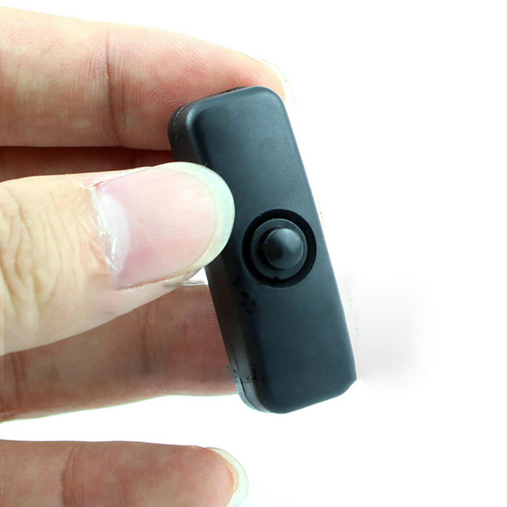 Mini Black Round Push Button Switch Rectangular Cover Self-Locking Online Switch