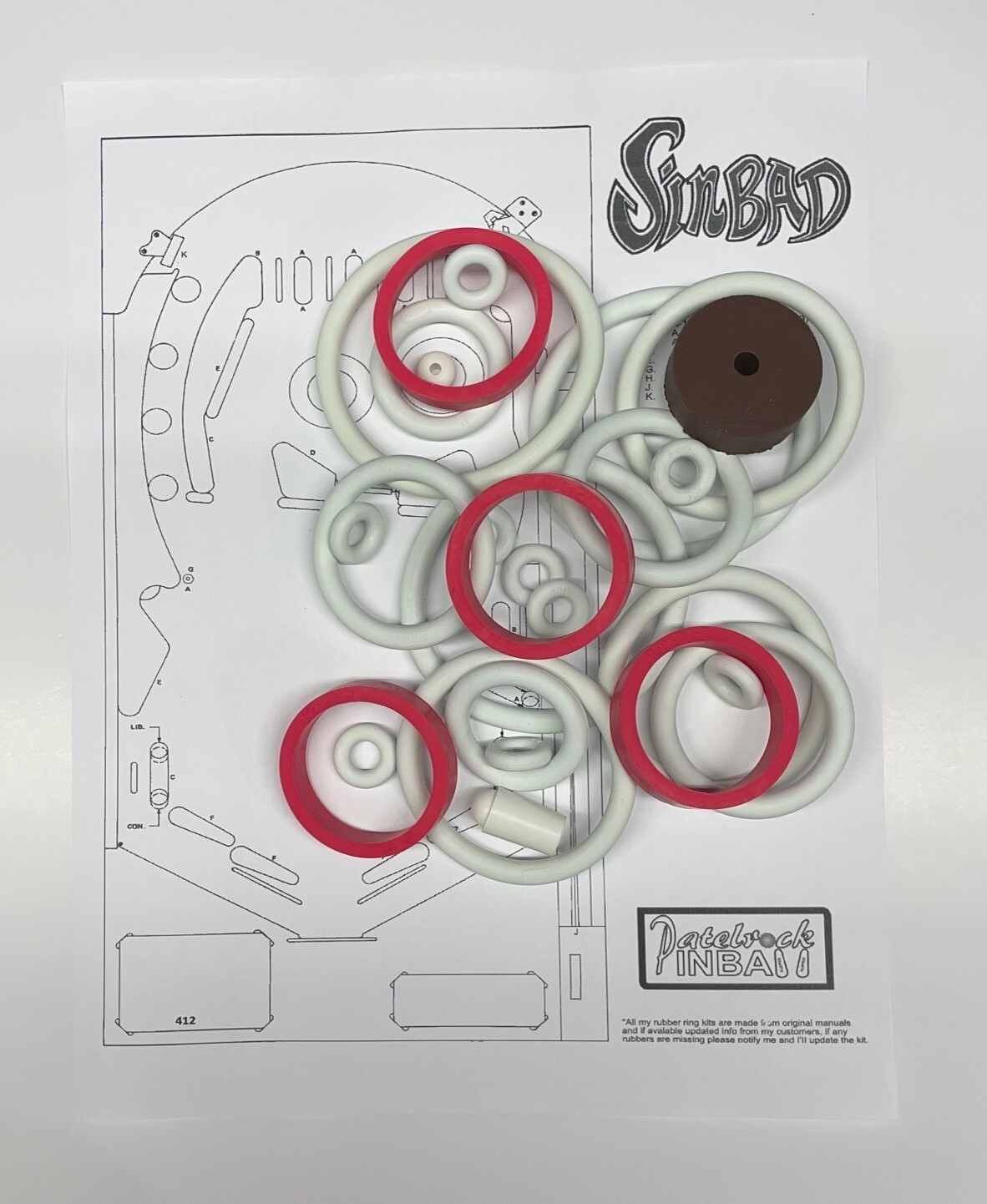 1978 Gottlieb Sinbad Pinball Machine Rubber Ring Kit