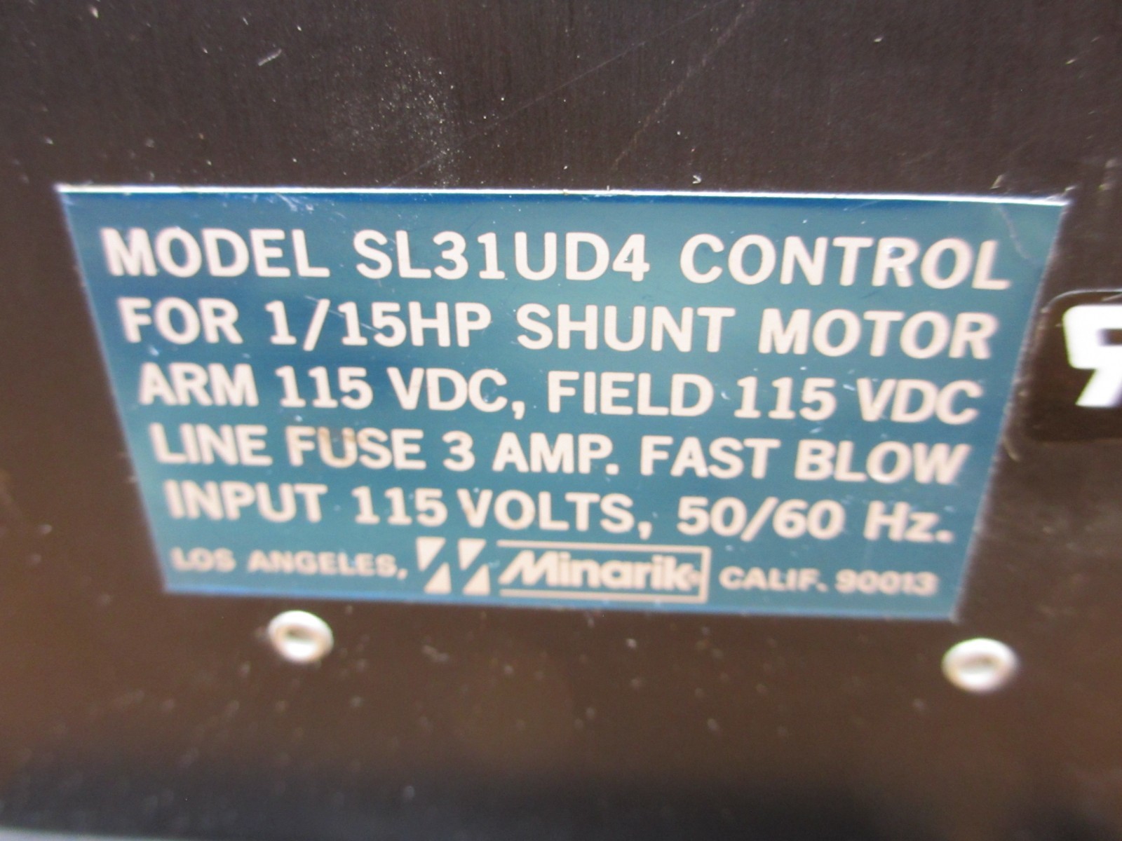 Minarik SL31UD4 *USED* Motor Speed Control
