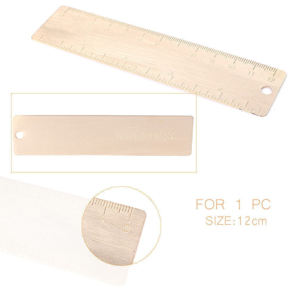 Measuring Tool 12cm Vernier Straight Copper Scale Sliding Gauge Caliper Rulers