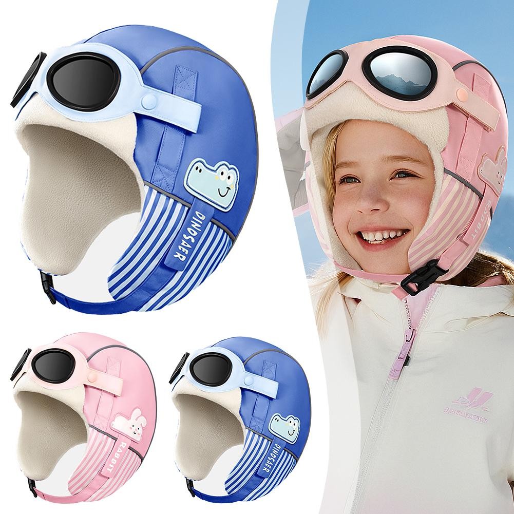 Children's Hat with Thickened Fleece Lining Cold Protection and Eye Shiel A X3M5