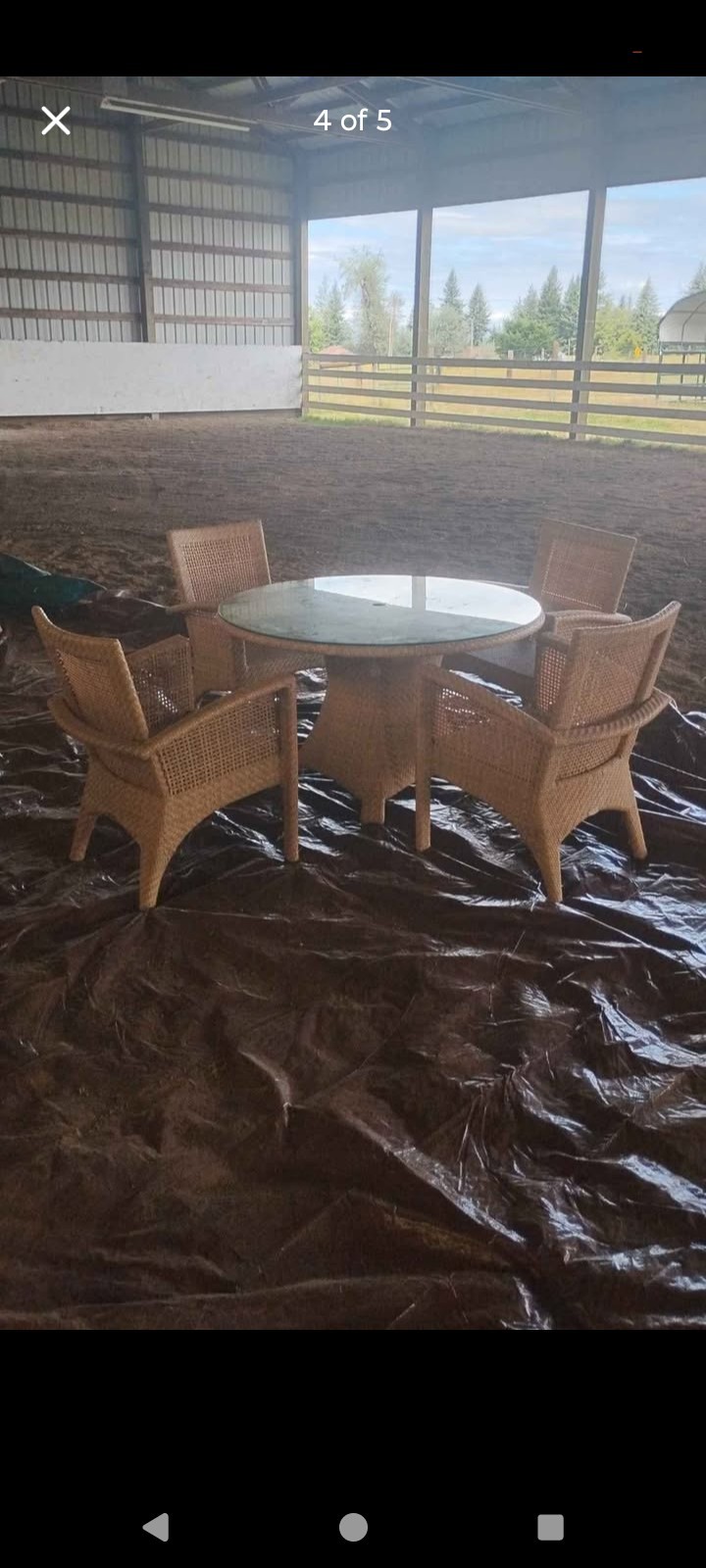 Outdoor Furniture Wicker 4 Chairs And Table