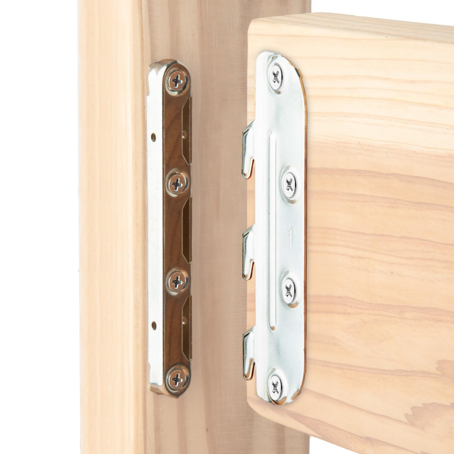 Surface Mounted Bed Rail Brackets 4PK, Bed Frame Hardware w/ Mounting Screws