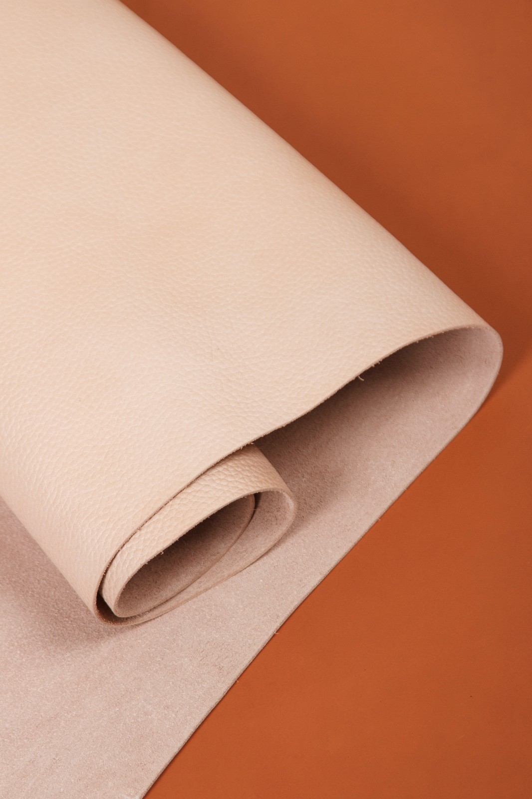 Cream Poudre Full Grain Cowhide Leather, 0.8-1.2mm (2-3oz) Soft Genuine Leather
