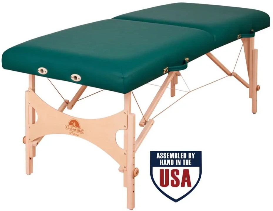EXC Oakworks Aurora 28x73 Portable Foldable Massage Table Wood Foam Faux Leather