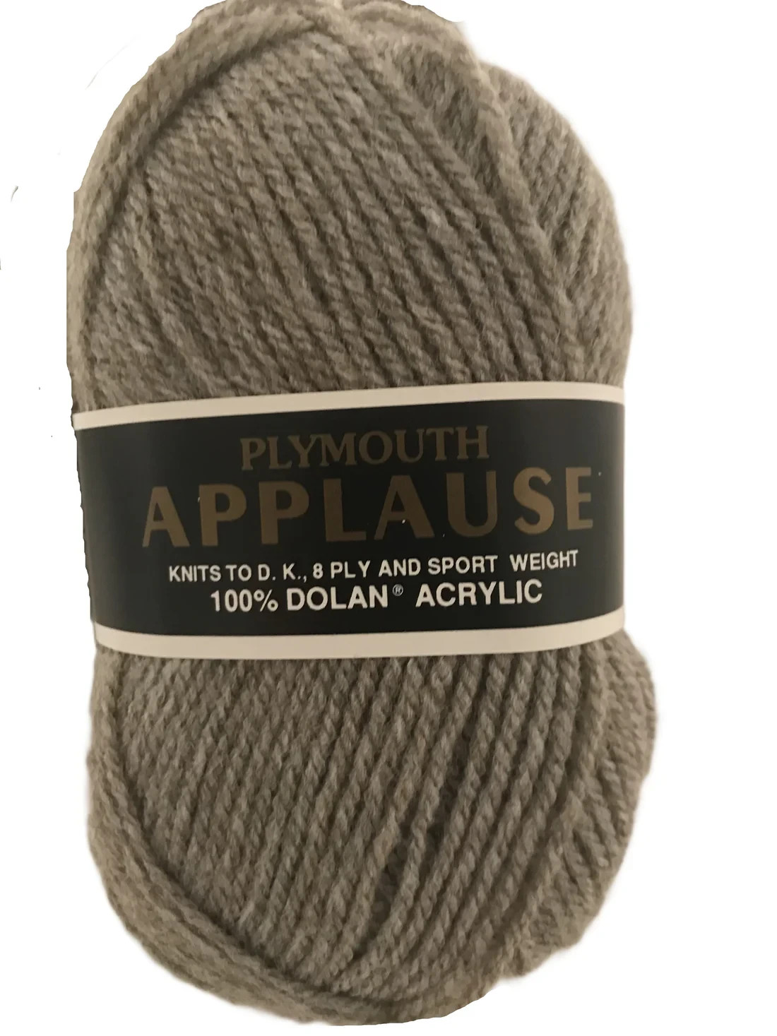 Plymouth Applause #1680 Heathered Light Brown Acrylic Sport Yarn Skein
