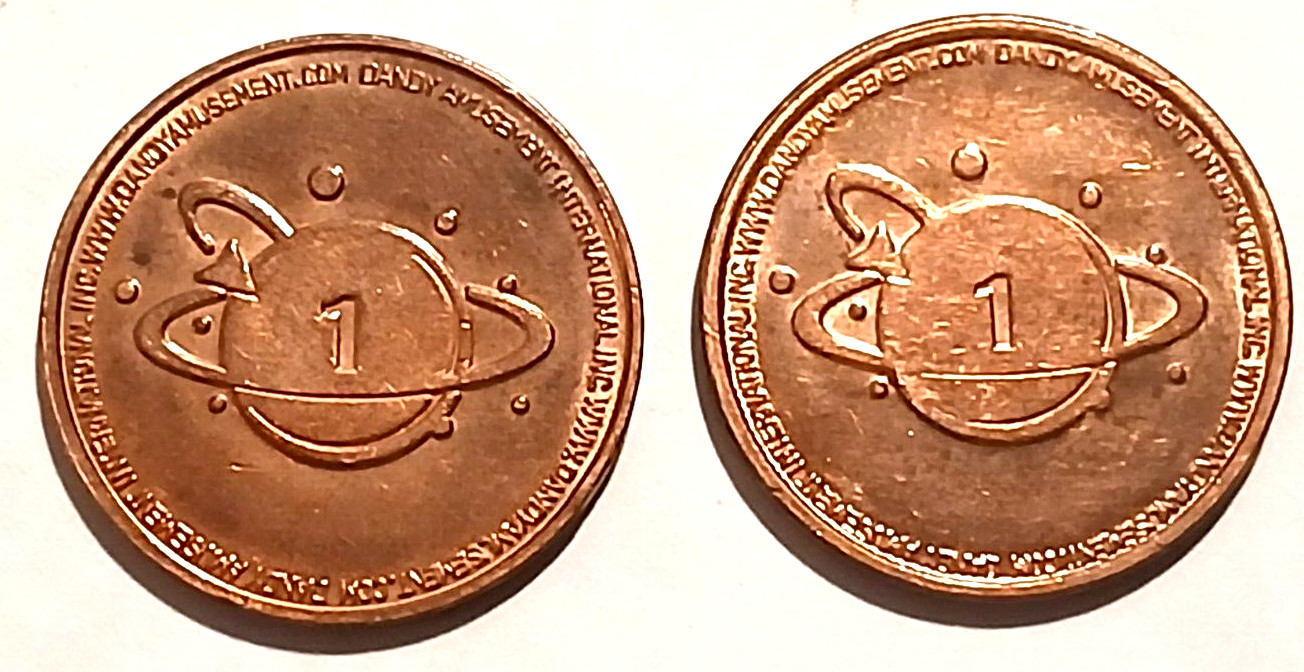 Vintage Dandy Arcade Token Lot Of 2 Dandy Entertainment No Cash Value Copper
