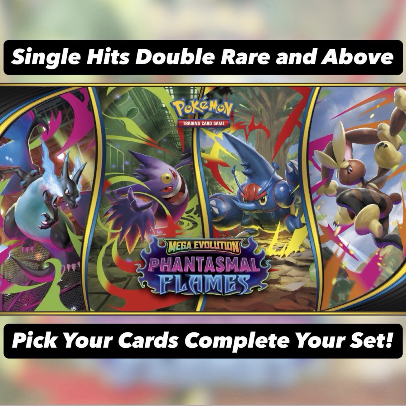 Pokemon Mega Evolution Phantasmal Flames Single Hits Double Ultra Rare IR SIR NM