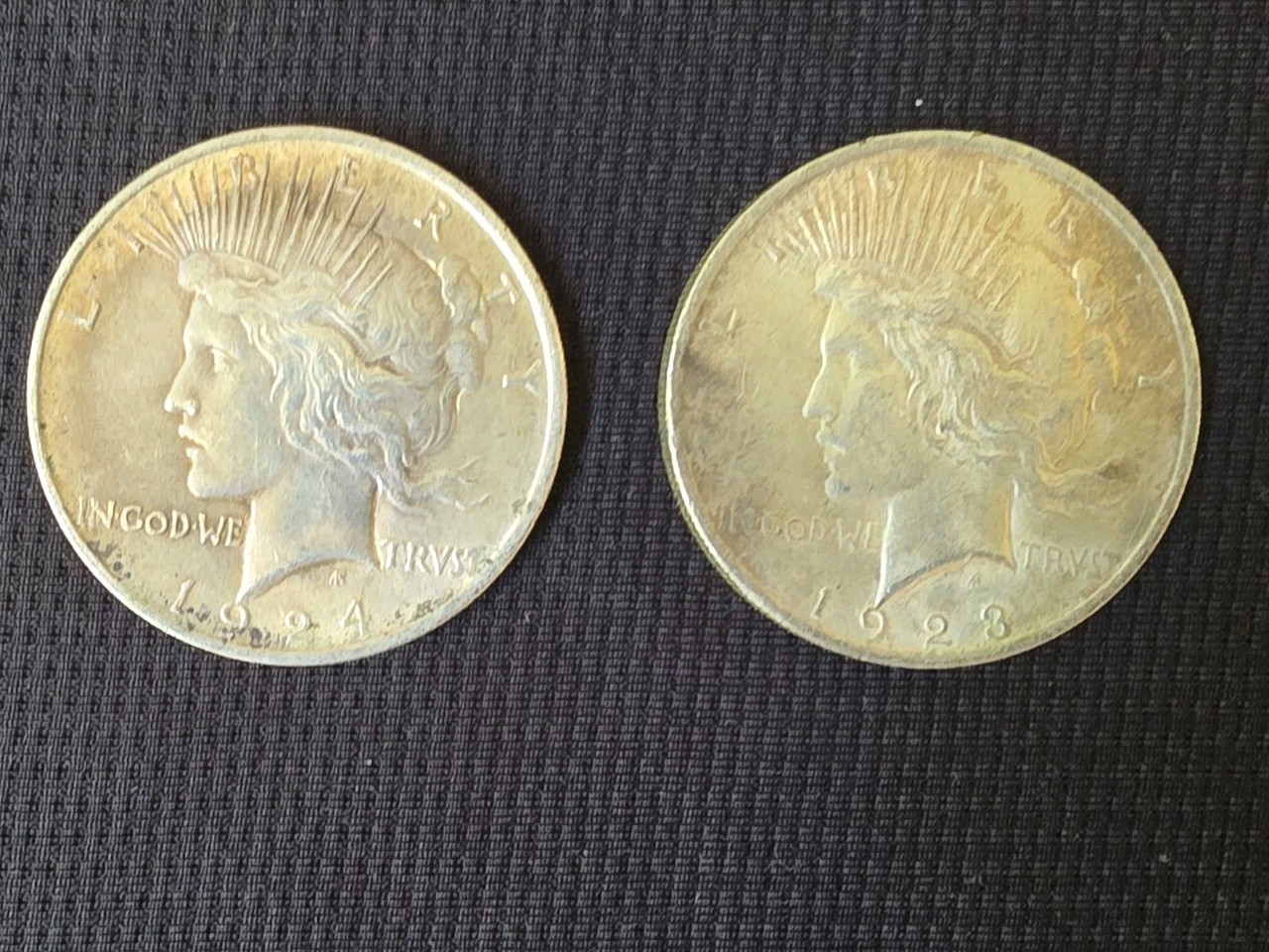 1924 & 1923 Silver Peace Dollars