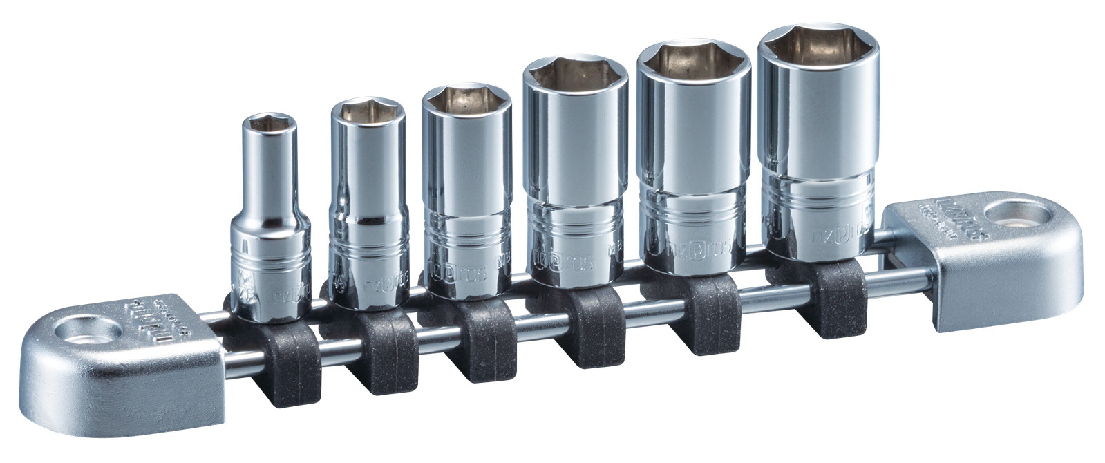 Nepros NTB2M06A, 1/4"sq. Semi-Deep Socket Set (6pt.) Metric (6pcs.)