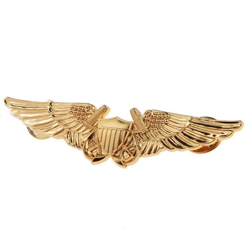 US USMC Aviation Officer Pilot Gold Wing Badge Pin Military Badge -US216