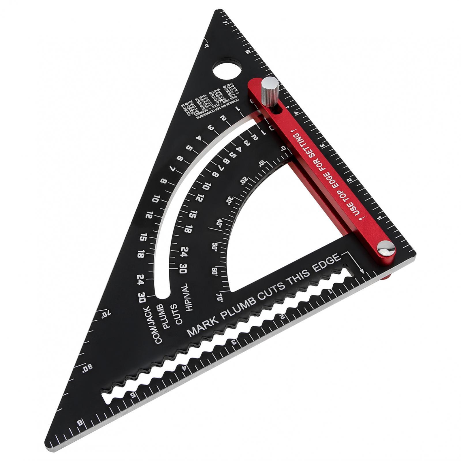 7 Inch Positioning Adjustable Angle Triangle Ruler with Adjustable Rod Metal