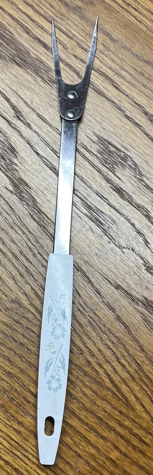 Blue Flower Stainless Meat knife  Cornflower? USA Good Condition