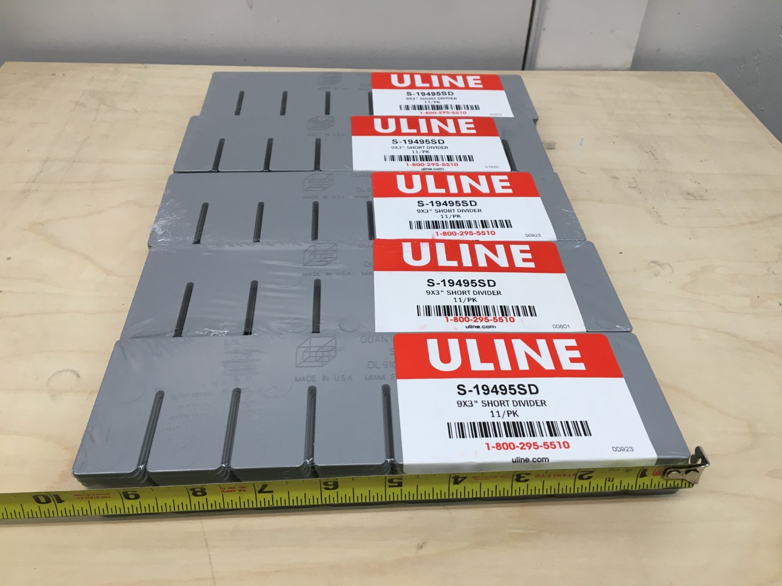 Quantum Storage 9x3 Short Bin Dividers, DL91035, 11/Pk, Uline S-19495SD, 5 packs