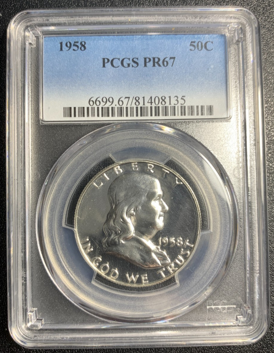 1958-P Franklin Silver Half Dollar 50C PCGS PROOF 67 PR67