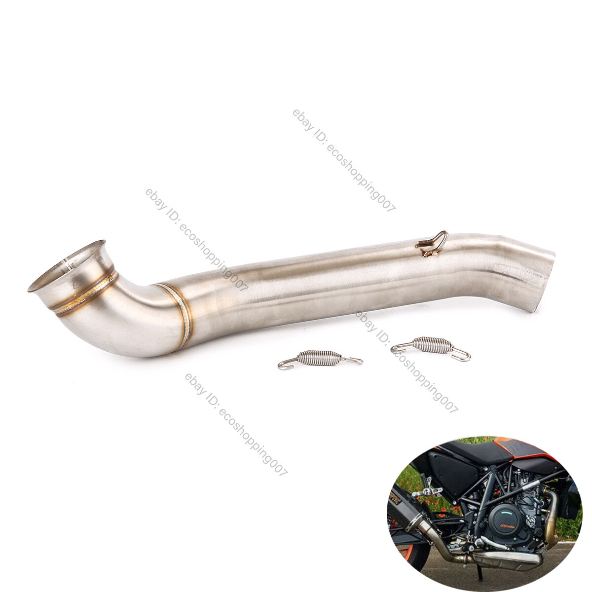 Slip On Motorcycle Mid Exhaust Pipe Modified for Duke 690 2012-18 Svartpilen 701