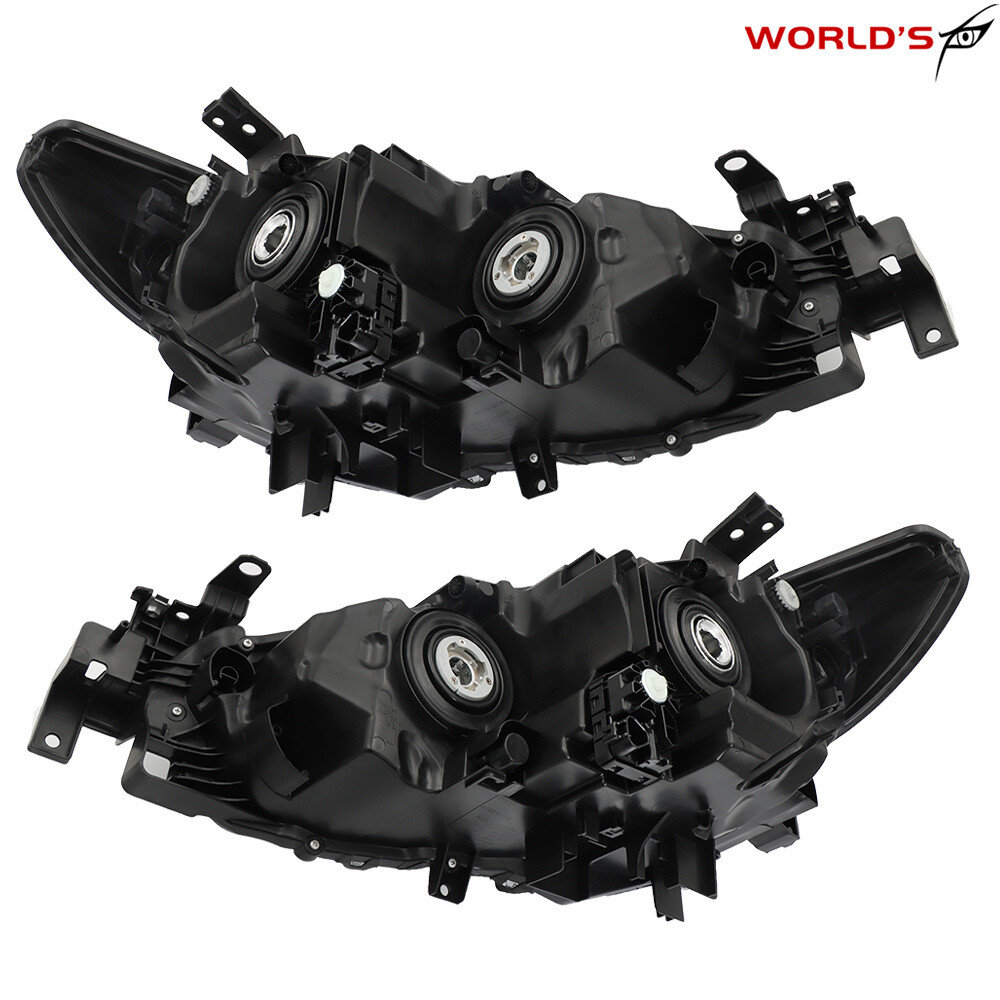 Right+Left Headlight For Mazda 6 2014 15 16 2017 Black Housing Projector Halogen