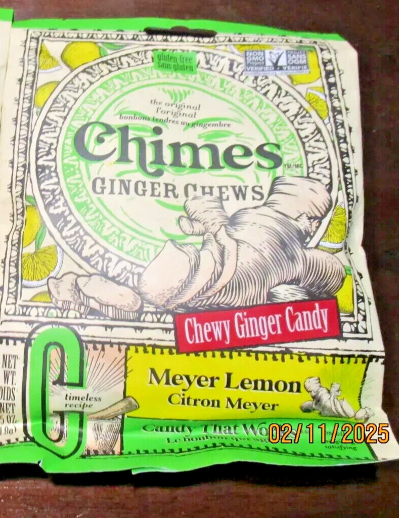 5 OZ BAGS CHIMES Ginger Chews Meyer Lemon