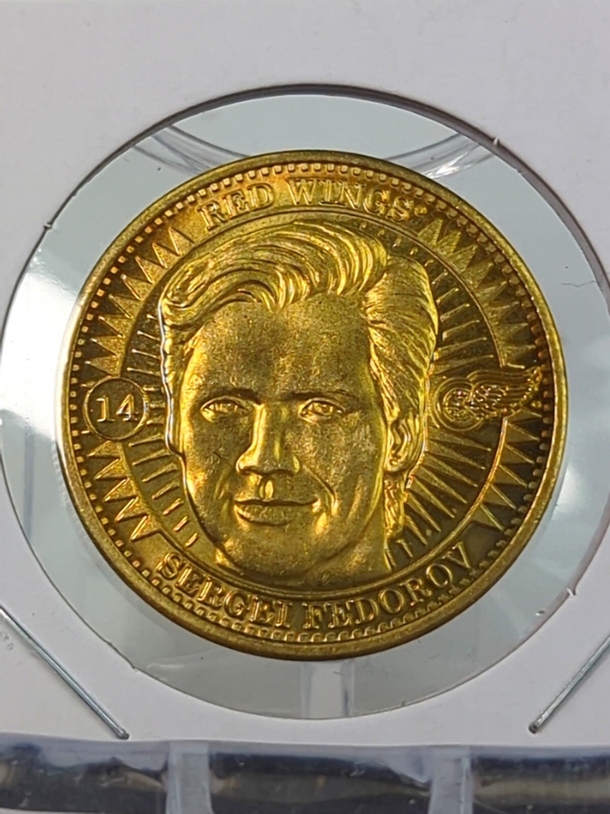 SERGEI FEDOROV 14 1997-98 Pinnacle Mint Collection Hockey Ltd Edition BRASS Coin