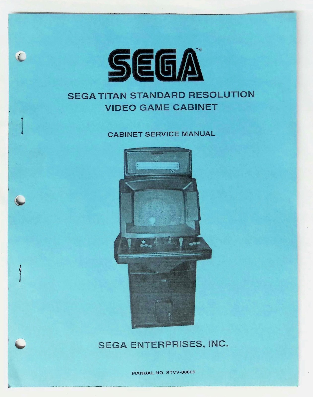 1995 Sega Titan Standard Resolution Video Game Cabinet Service Manual