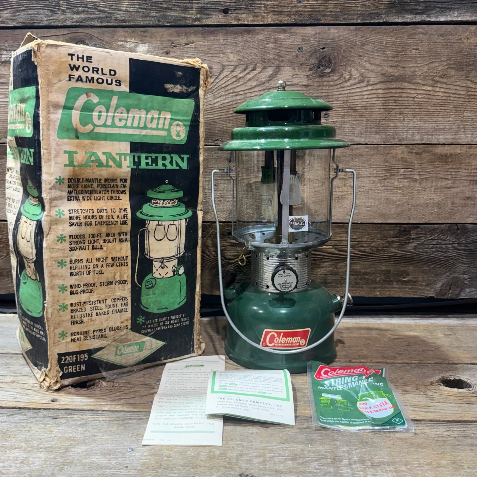 1966 Coleman, Model 220F Double Mantle Lantern, In Box