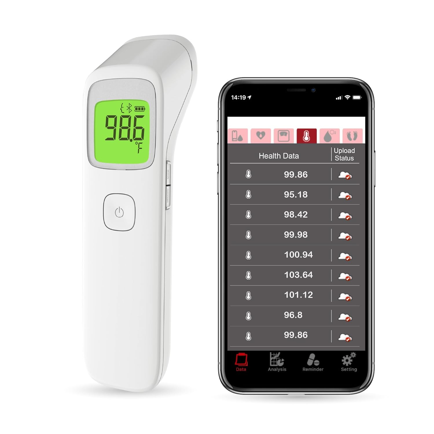Uright Wireless Forehead Thermometer, Non-Contact Digital Thermometer for Adult,