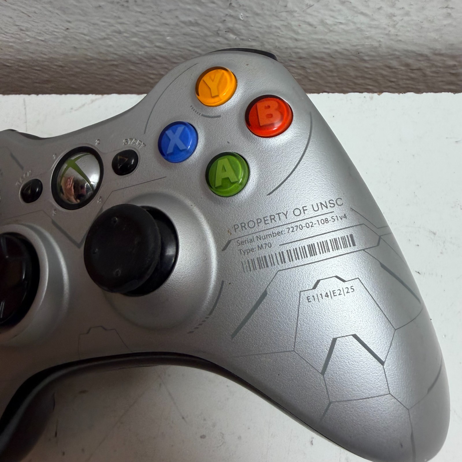 Microsoft Xbox 360 Halo Reach 1403 Silver Limited Edition Wireless Controller