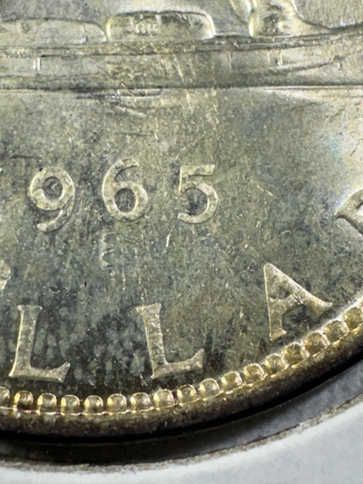 1965 Canada $1 Silver Coin Blunt 5 Small Beads